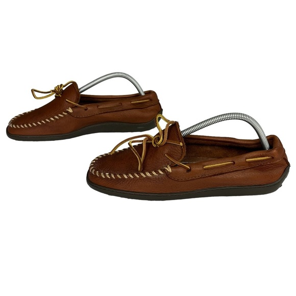 Minnetonka Moccasin Brown Leather Loafers Size Please See Measurements - Picture 3 of 12